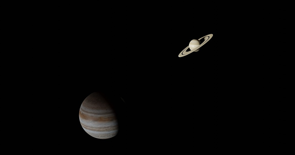 Saturn and Jupiter